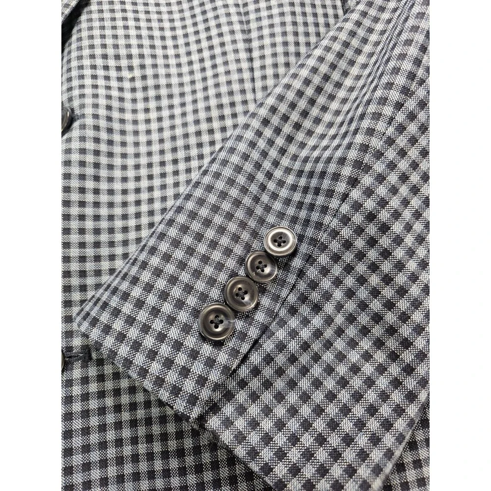 Michael Kors Mens Classic Fit Sport Coat Blazer 40 R Blue‎ Checked